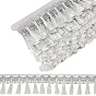 6M Filigree Polyester Lace Fringe Trim, Tassel Lace Ribbon, for Clothing Accessories, with 1Pc Cardboard Display Card