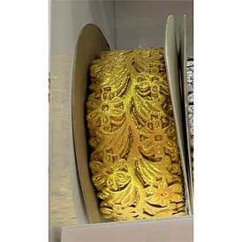 20 Yards Hollowed Double Face Polyester Ribbons Accessories, with Flower Edge, for Jewelry/Clothes Making