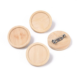 304 оправа для кабошонов из нержавеющей стали, с деревянным подносом, плоско-круглые