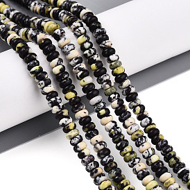 Бусы из натуральной желтой бирюзы (яшмы), рондель