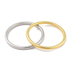 304 bracelets à anneaux rainurés en acier inoxydable pour femmes et hommes