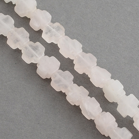 Naturel a augmenté perles de pierre de quartz brins, croix grecque, 8x8x4mm, Trou: 1mm, Environ 50 pcs/chapelet, 16.9 pouce