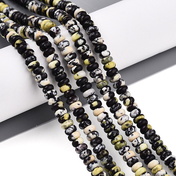 Бусы из натуральной желтой бирюзы (яшмы), рондель