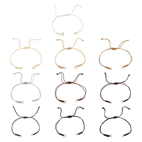 30шт 10 стили регулируемый вощеный полиэстеровый шнур изготовление браслета