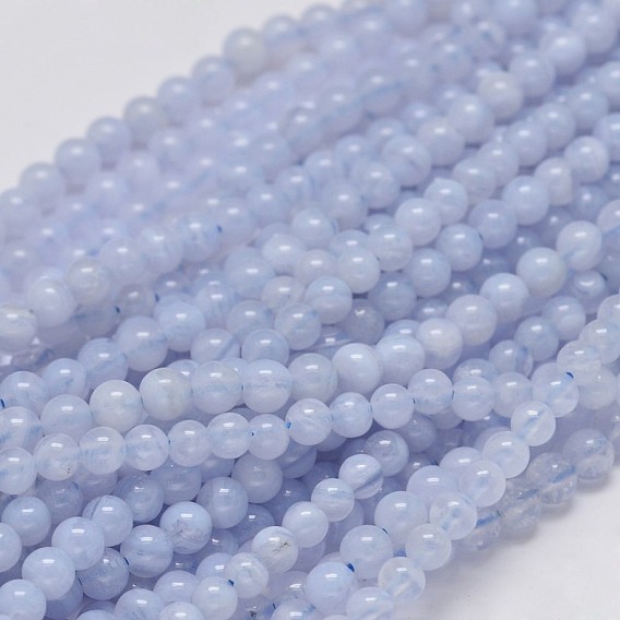 Круглый класс естественные синий кружево Агат бисера пряди