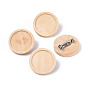 304 оправа для кабошонов из нержавеющей стали, с деревянным подносом, плоско-круглые