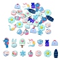 30 шт. 14 стили декодирования кабошонов из смолы, лодка, леденец и кролик, разнообразные, синяя цветовая палитра