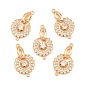 SHEGRACE Brass Micro Pave Clear Cubic Zirconia Fold Over Clasps, Daisy, Cadmium Free & Lead Free & Nickel Free, Long-Lasting Plated