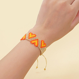 Handmade Miyuki Beaded Heart Bracelet for Couples - Unique European Style Jewelry
