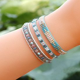 Bohemian Style Handmade Beaded Bracelet Set of 3 for Women