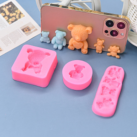 Bear Shape DIY Silicone Molds, Fondant Molds, Resin Casting Molds, for Chocolate, Candy, UV Resin & Epoxy Resin Craft Making