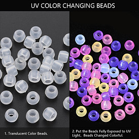 Transparent Plastic Beads, UV Reactive Beads, Barrel