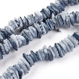 Shell Beads Strands, Dyed, Chips