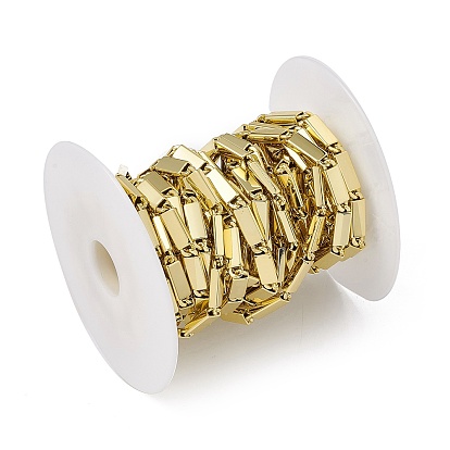 Brass Rectangle Link Chains, with Spool, Soldered, Long-Lasting Plated, Cadmium Free & Nickel Free & Lead Free