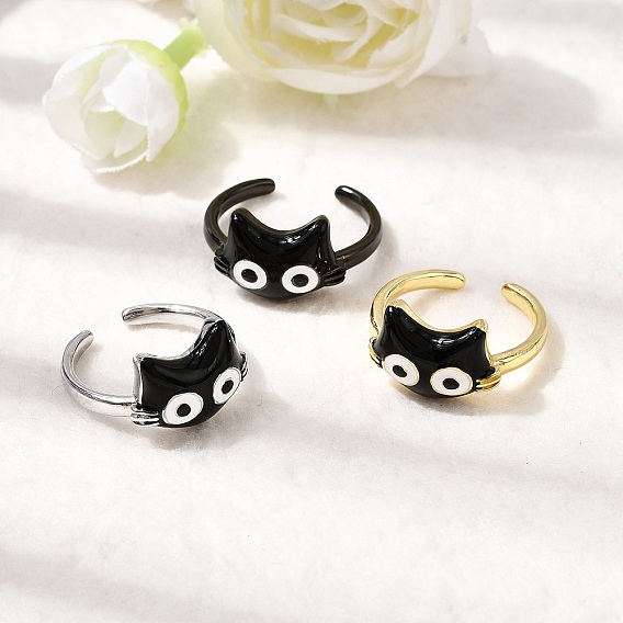 Латунные эмалевые манжеты для женщин, форма кошки, долговечный, стойки покрытие