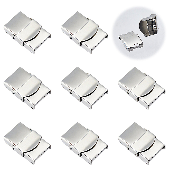 10комплекты 201 застежки для ремешков часов из нержавеющей стали, прямоугольные