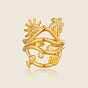 304 Stainless Steel Rhinestone Cuff Open Rings for Women, Sun with Tree