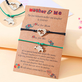 Stainless Steel Elephant Heart Charm Bracelet for Women - Creative Mother's Day Gift Idea
