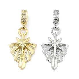 Латунные микропаве прозрачные кубические цирконии звезды европейские подвески шармы, Подвески с большими отверстиями