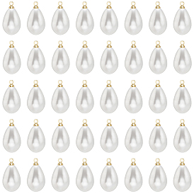 50подвески из искусственного жемчуга из абс-пластика, с латунной фурнитурой , капля