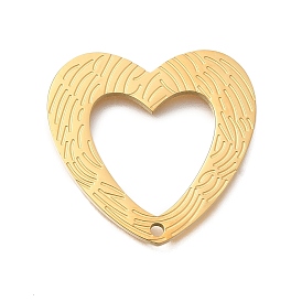 PVD Vacuum Plating 201 Stainless Steel Pendants, Heart Charm