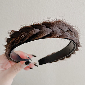 Fashion Style Plastic Wig Braided Hair Bands, with Teeth Non-slip Hair Band Accessories for Women
