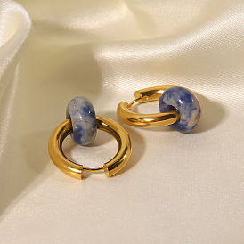 Classic French Lapis Lazuli Earrings for Women, Non-Fading Pendant Ear Studs with High-end and Versatile Style