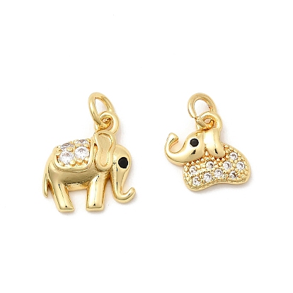 Латунные микро проложить кубического циркония подвески, Слон прелести, долговечный, без свинца и без кадмия, стойки покрытие, с целью перехода в кольце