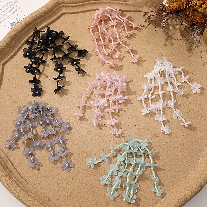 Подвески из ткани и акрила, бахрома листьев