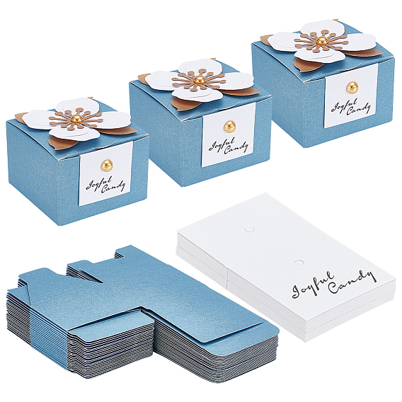 Картонные коробки для хранения конфет, квадратные с цветком