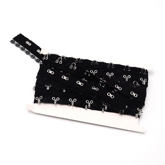 Steel Hook Buckles, with Cotton & Lace, Flat