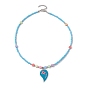 Alloy Enamel Split Pendant Necklaces, Glass Seed Bead Necklaces