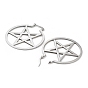 304 Stainless Steel Ring with Star Hoop Earrings for Women