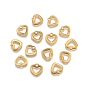 304 Edelstahl-Charms mit offenem Herzen, hohl, 11x11x1 mm, Bohrung: 1 mm