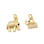 Латунные микро проложить кубического циркония подвески, Слон прелести, долговечный, без свинца и без кадмия, стойки покрытие, с целью перехода в кольце