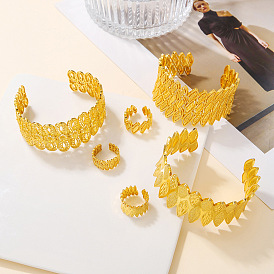 Наборы из сплава браслетов-манжет и колец-манжет