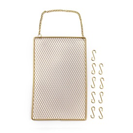 Présentoir de boucle d'oreille mural en forme de grille de fer, organisateur de bijoux suspendu, pour boucles d'oreilles & colliers & bracelets, rectangle