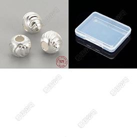 925 perles en argent sterling, fantaisie ronde de coupe