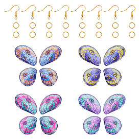 Наборы для создания подвесных сережек своими руками, в том числе 4 наборы подвесок из эпоксидной смолы, 20шт. латунные крючки для серег и 40шт. соединительные кольца