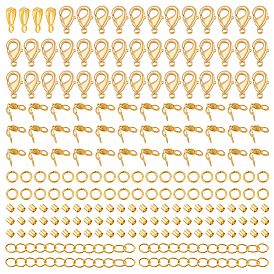 Набор ювелирных изделий diy, включая латунные открытые соединительные кольца, застежки-карабины, наконечники для бусин, обжимные бусины и цепочки якорного плетения., 925 шкентель стерлингового серебра поручительств