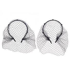 2шт 2 стили свадебные стразы жемчужная сетка фата ткань повязки для волос, аксессуары для волос для женщин