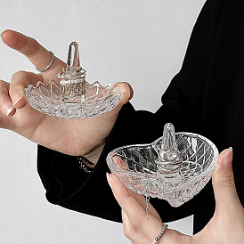 Стеклянная подставка для ювелирных колец, старинная декоративная тарелка для ожерелий и колец