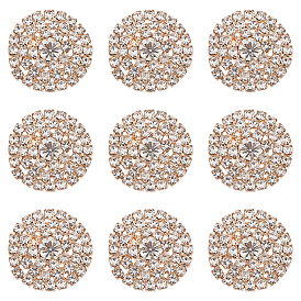 12 Кабошоны из сплава со стразами, плоско-круглые, аксессуары для одежды