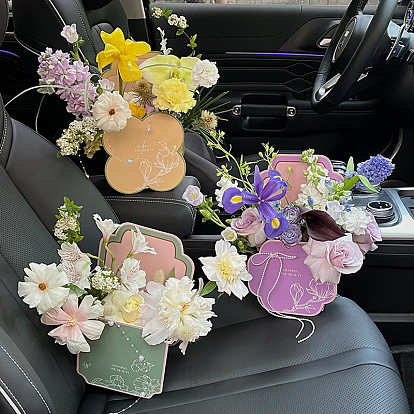 3Pcs Valentine's Day Flower Gift Box, DIY Flower Arrangement Handbag, Foldable Bouquet Packaging Paper Box