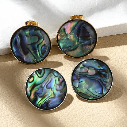 304 из нержавеющей стали серьги, с оболочкой, ионное покрытие (ip), плоско-круглые