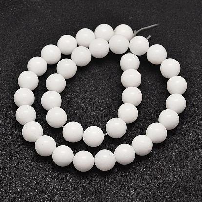 Natural Malaysia Jade Beads Strands, Dyed & Heated, Round