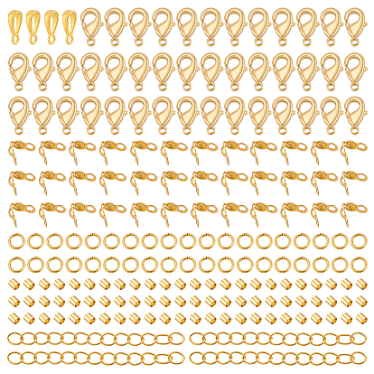 Набор ювелирных изделий diy, включая латунные открытые соединительные кольца, застежки-карабины, наконечники для бусин, обжимные бусины и цепочки якорного плетения., 925 шкентель стерлингового серебра поручительств