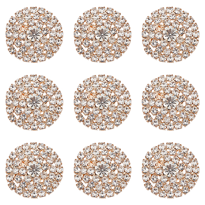 12 Кабошоны из сплава со стразами, плоско-круглые, аксессуары для одежды