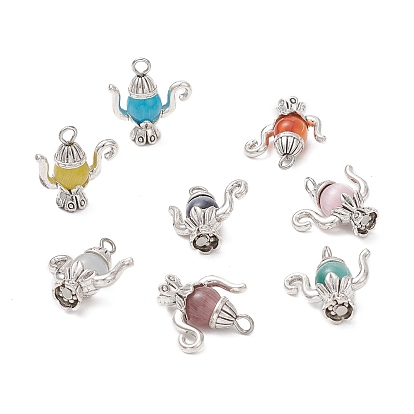 Подвески кошачий глаз, чайник, с обнаружением сплава и железной петлей