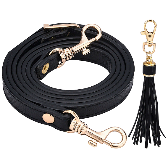 2шт 2 стиль pu кожаный плечевой ремень, с украшением кисточкой большие подвески, аксессуары для замены сумок